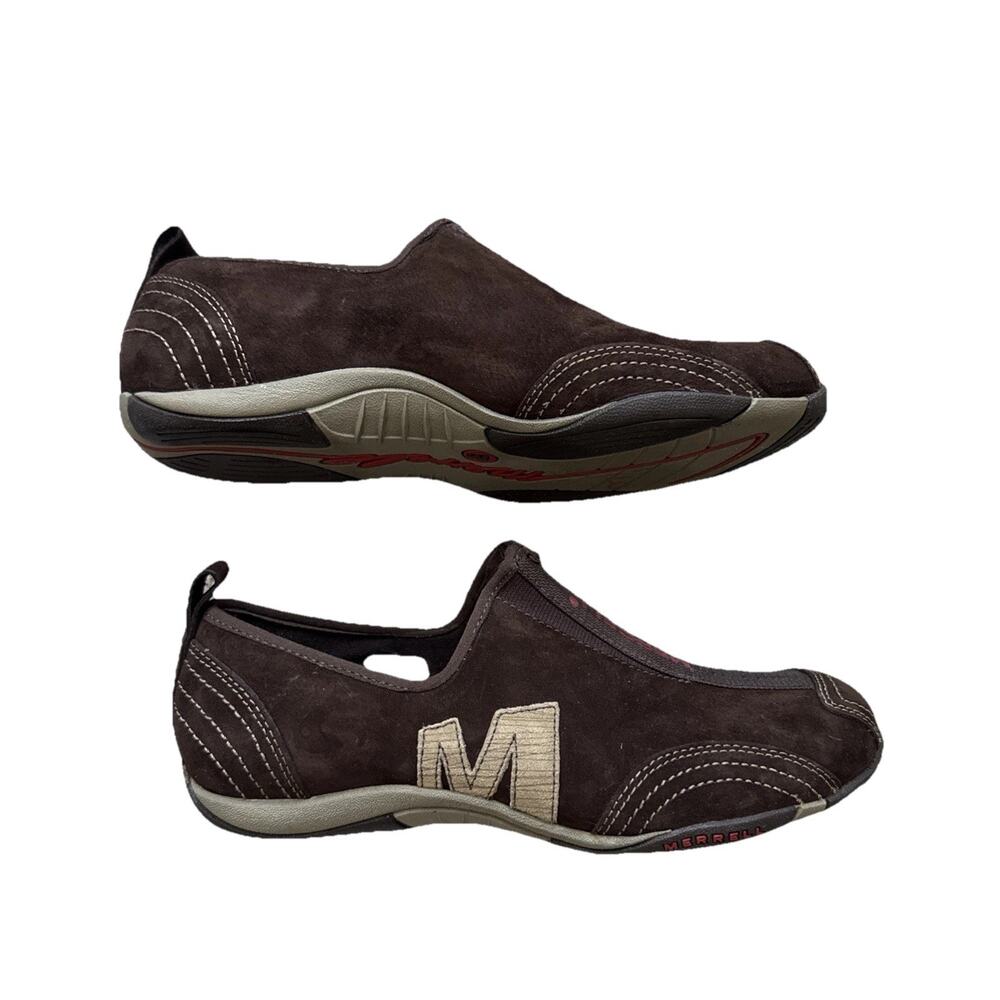Merrell Womens 8.5 Barrado Outdoor Hiking Walking Shoes Zip-Up Brown Leather
